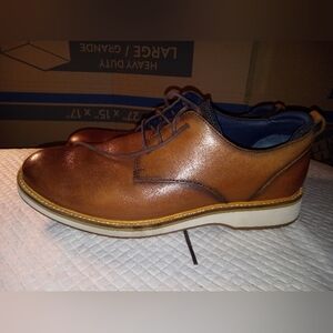 Cole Haan Men’s Osborn Plain Toe Derby Shoes in British Tan Size 9.5